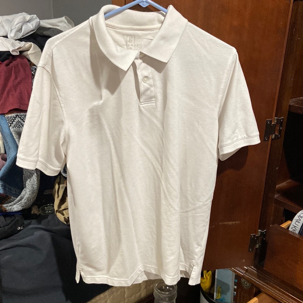5 white polo school shirts